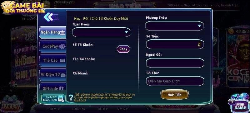 Nạp tiền 789 Club